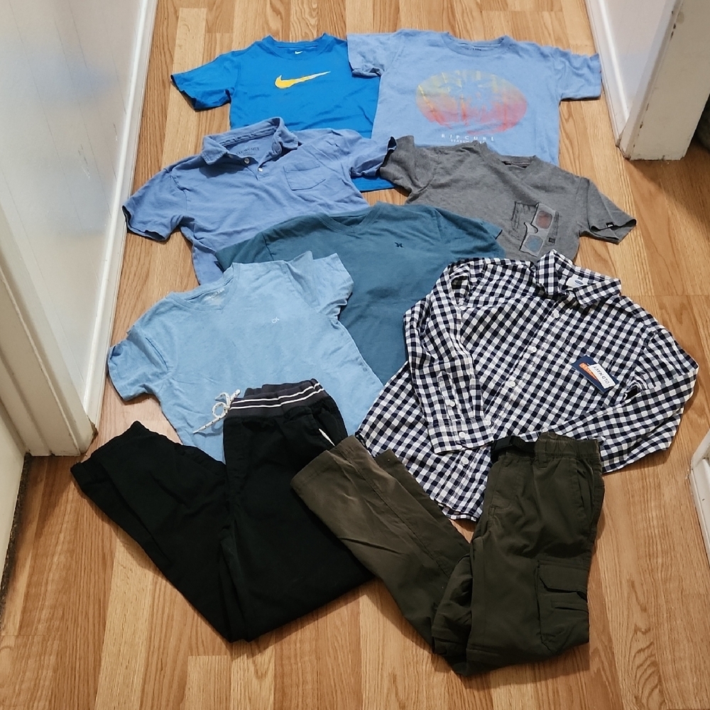 Lot Of Boys 10-12 Size Medium Pants Shirts Clothes